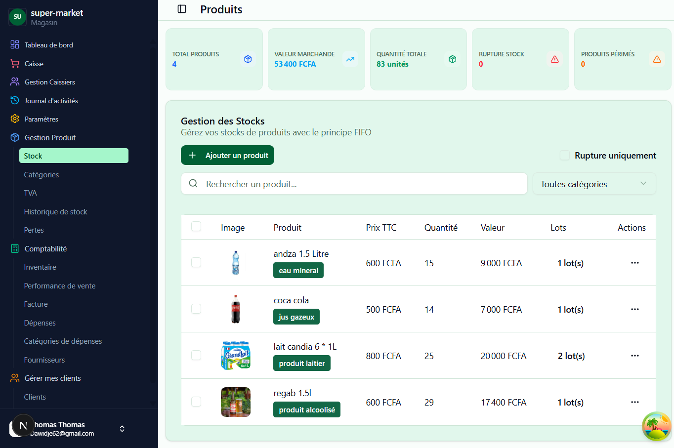 Gestion des stocks Egestock